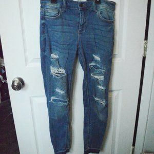 Women's Ripped Blue Jeans